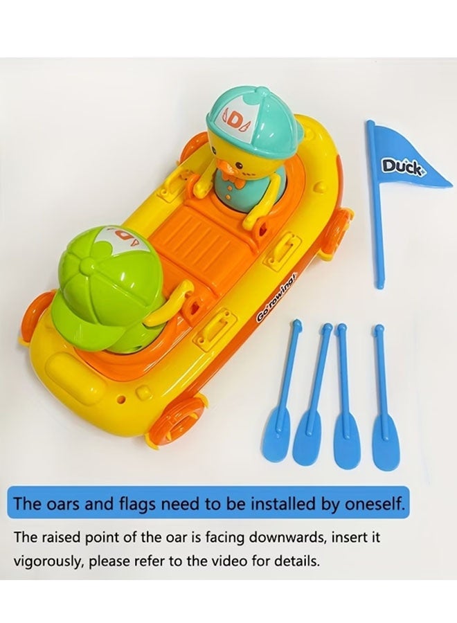 Track Toy,Race Car Toy,Duck Kayak,Kids Electric Playing Toy,Cute and Fun Sound & Light Duck Kayak with Moving Paddles, Rowing Boat Cute Duck Toy with Music Flashing Light - Image 5